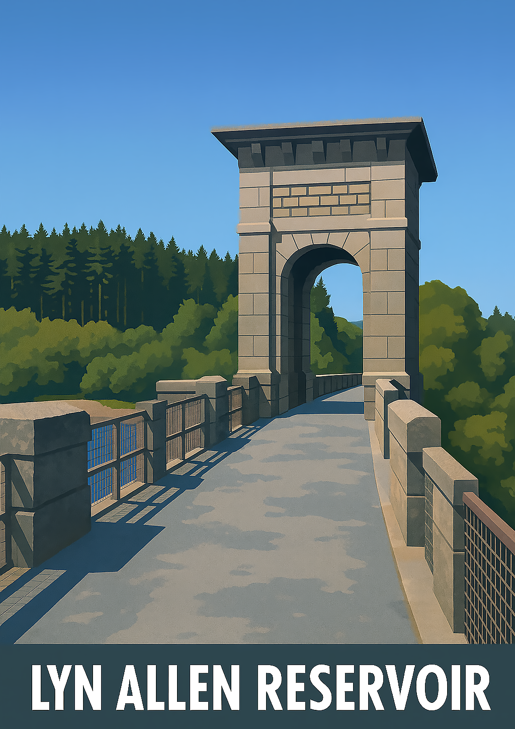 Stylised Llyn Alwen Reservoir art print